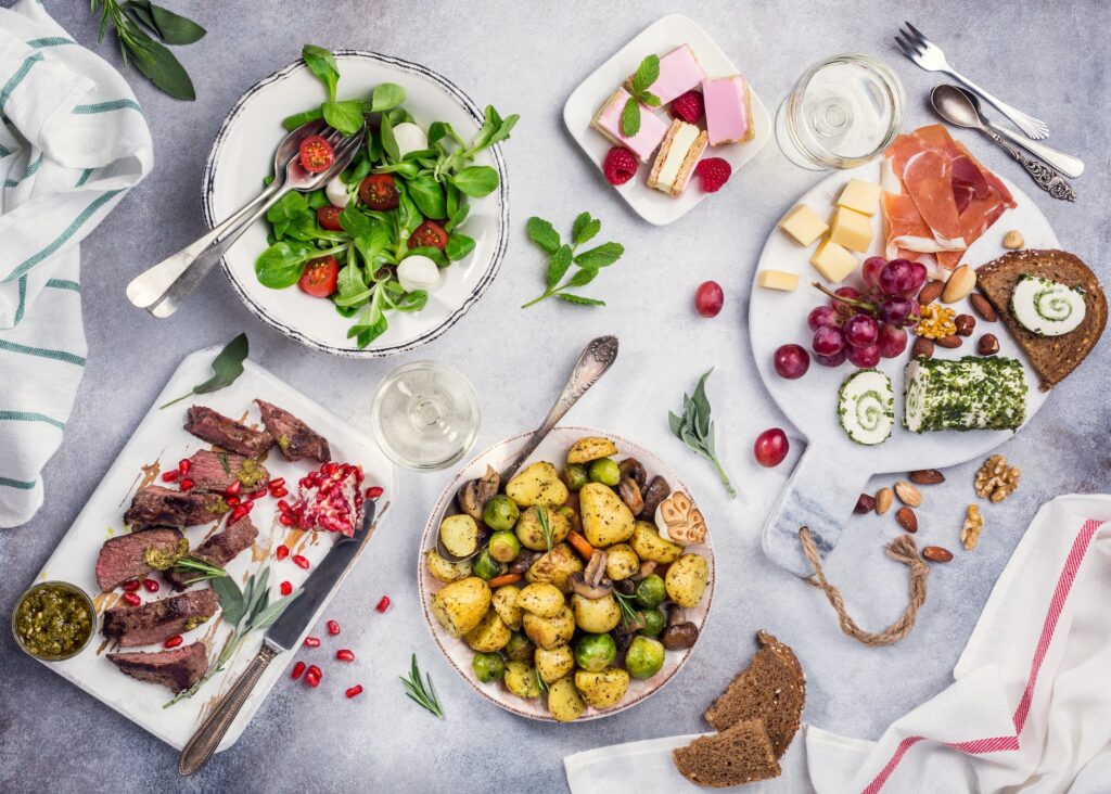 Delicious dinner table